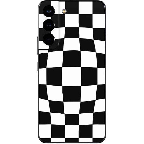 Black and White Zoomed Checkerboard Galaxy S22 Skin